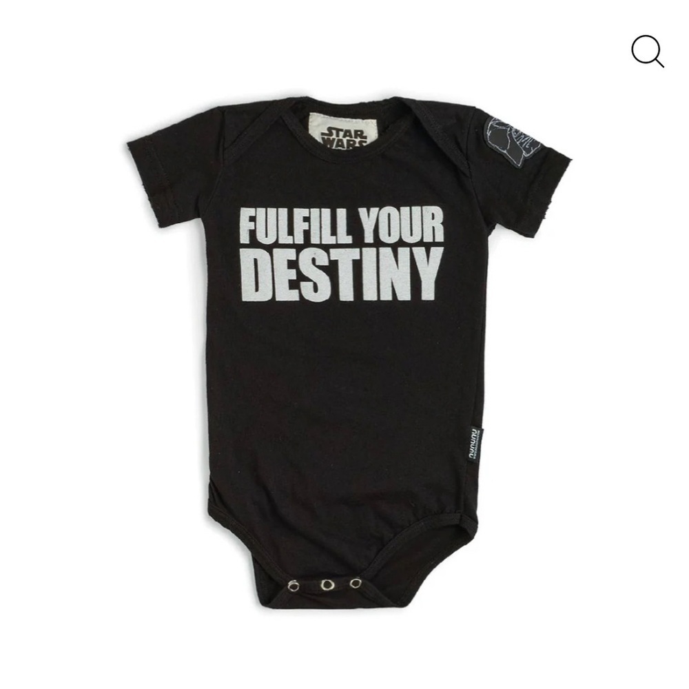 nununu Black 'Fulfill Your Destiny' Bodysuit Star Wars